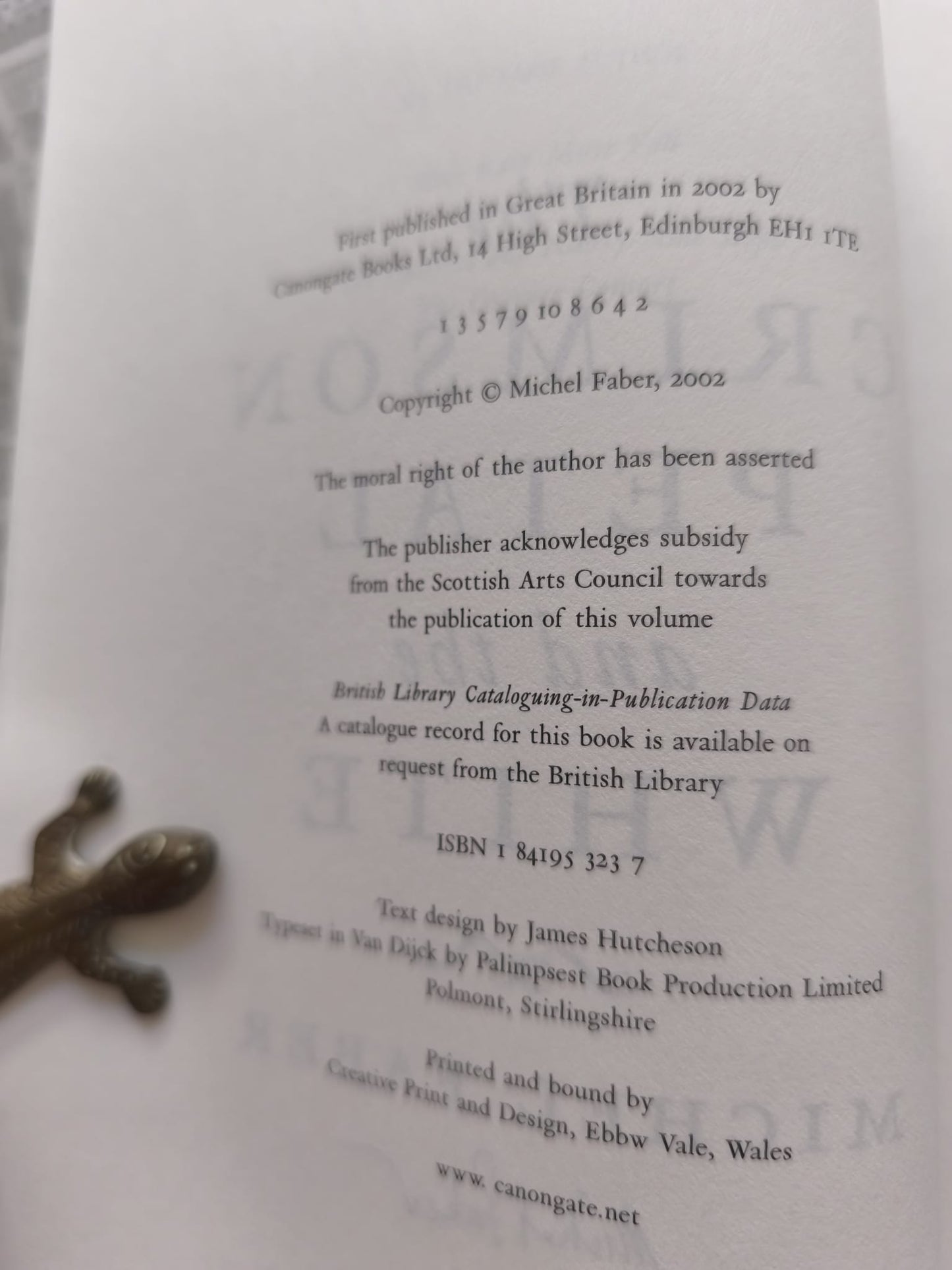 The Crimson Petal And The White SIGNED, FIRST EDITION