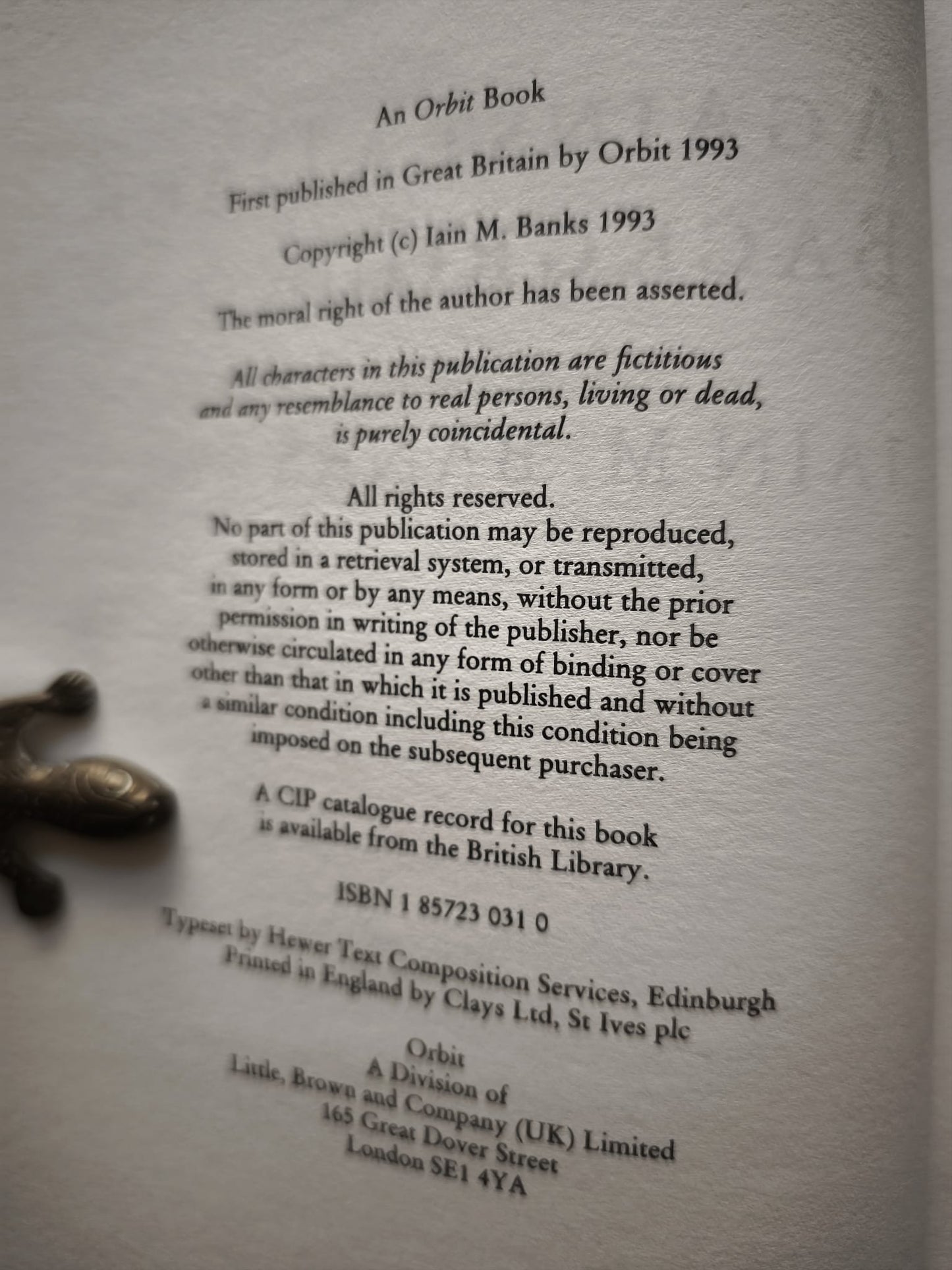 Against A Dark Background FIRST EDITION