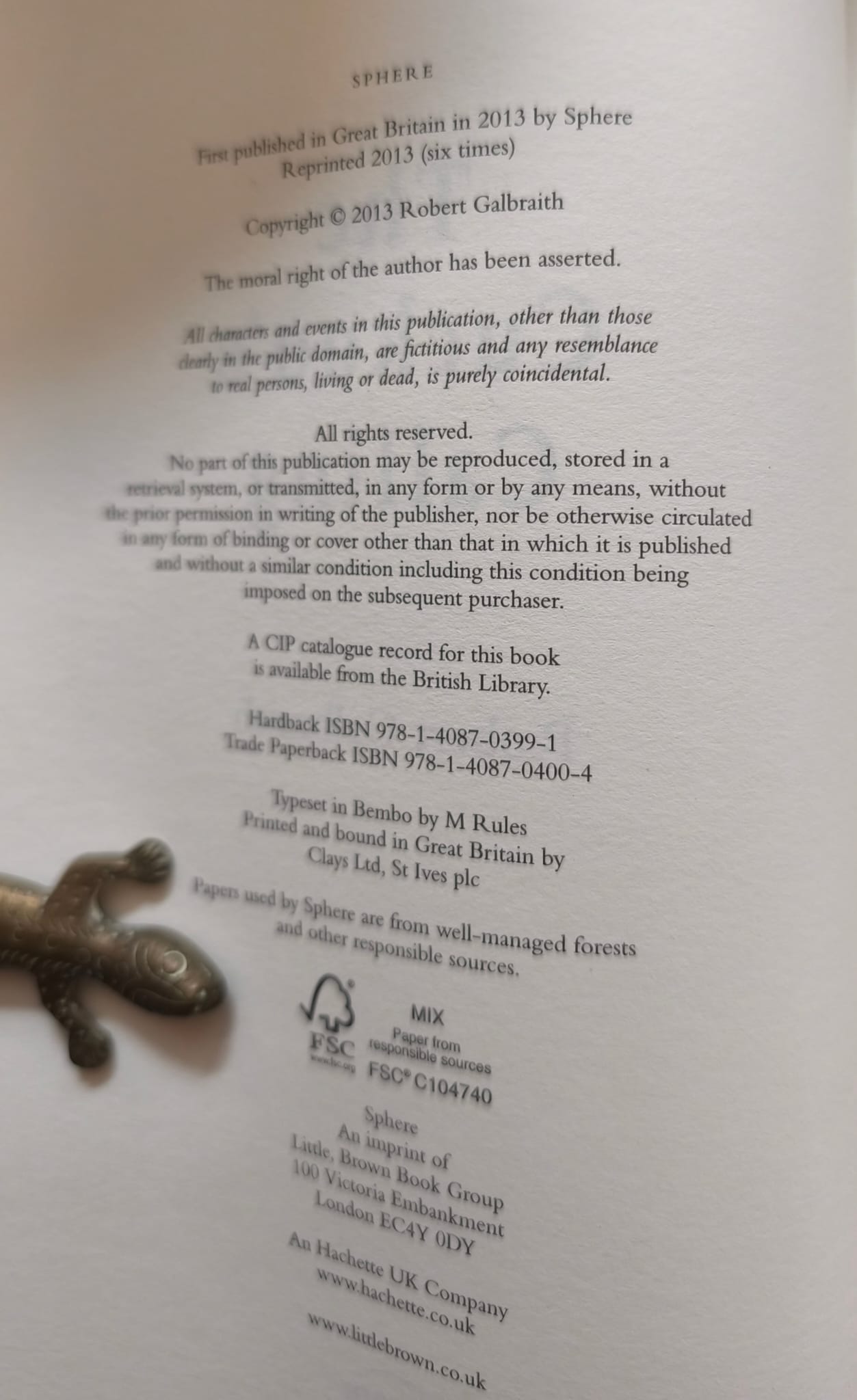 The Cuckoo's Calling FIRST EDITION